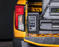 IRONMAN 4x4 power panel with sockets and switches fitted to a drawer in a bakkie