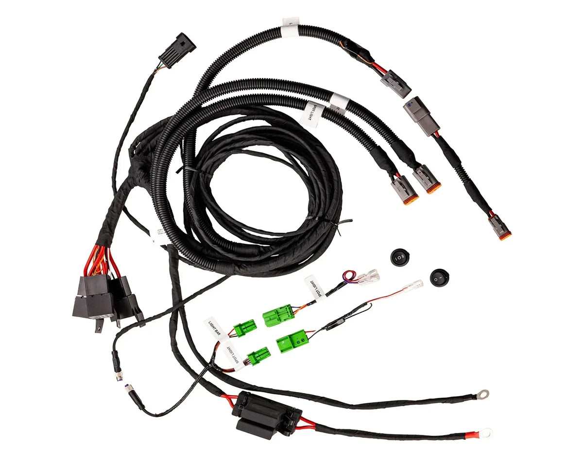 IRONMAN 4x4 driving light wiring loom for 9 inch Scope lights with switch and relay