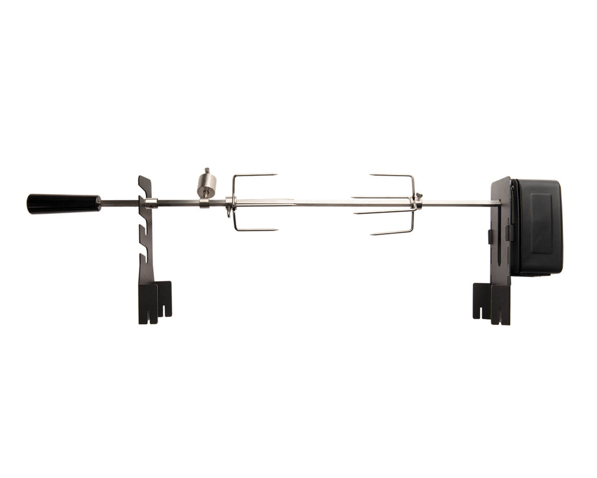 IRONMAN 4x4 rotisserie kit with spit rod and forks for the portable fire pit