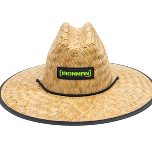 IRONMAN 4x4 Murray straw hat with green logo patch, front view