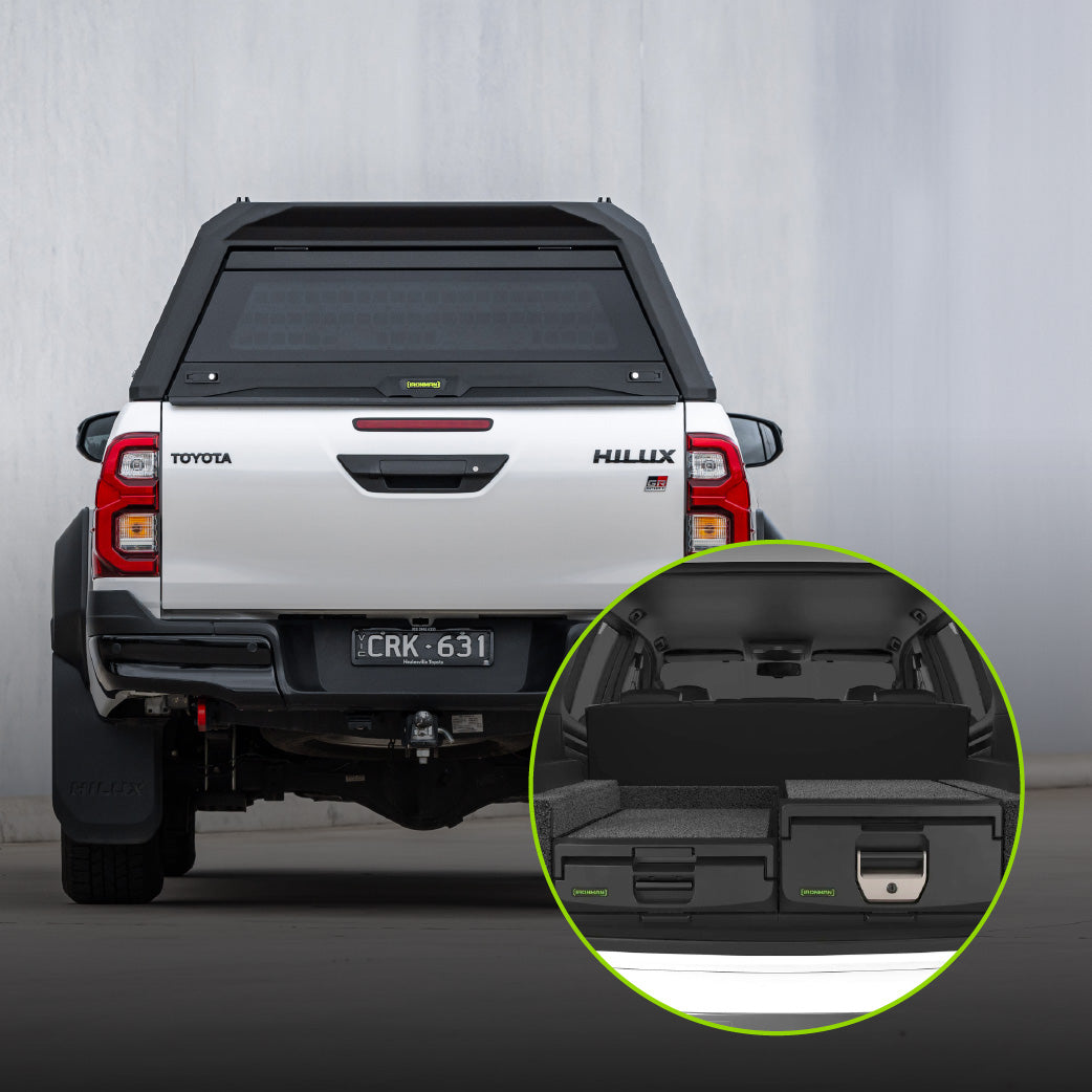 RAID Canopy Glass & Mixed Height LHS Drawer Combo