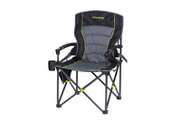 IRONMAN 4x4 King hard arm camp chair with padded seat and side table