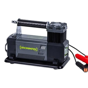 IRONMAN 4x4 Air Champ Pro 12V compressor with battery clamps