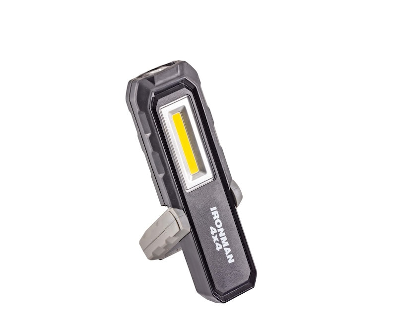 IRONMAN 4x4 rechargeable LED worklight combo standing on its hook