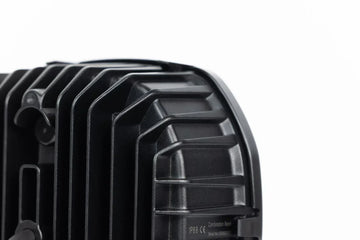 Close-up of the heat sink fins on the IRONMAN 4x4 Scope NEO 7 inch driving light