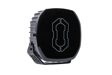 IRONMAN 4x4 Scope NEO 9 inch driving light with black cover, angled view