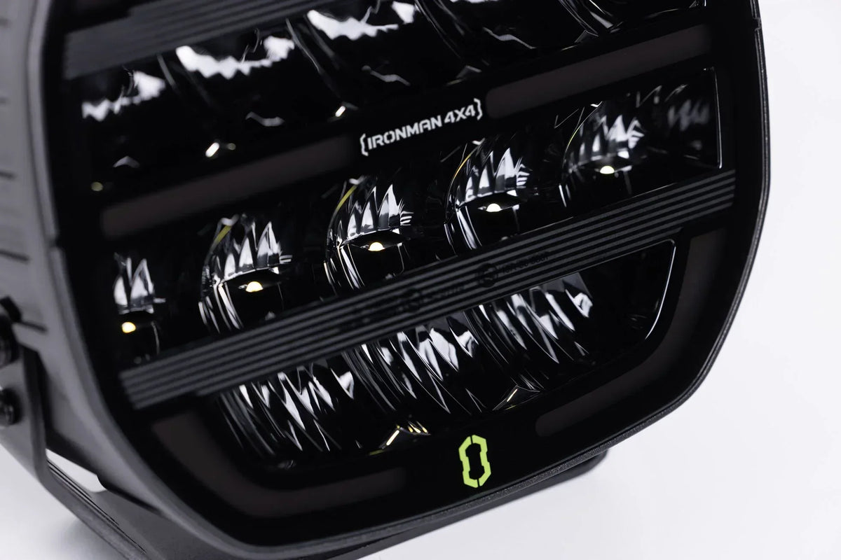 Close-up of the LED array on the IRONMAN 4x4 Scope NEO 9 inch driving light