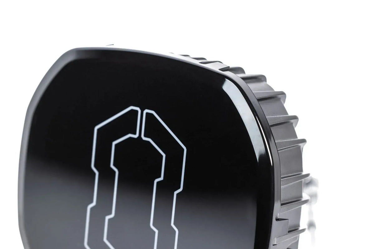 Close-up of the black cover on the IRONMAN 4x4 Scope NEO 9 inch driving light