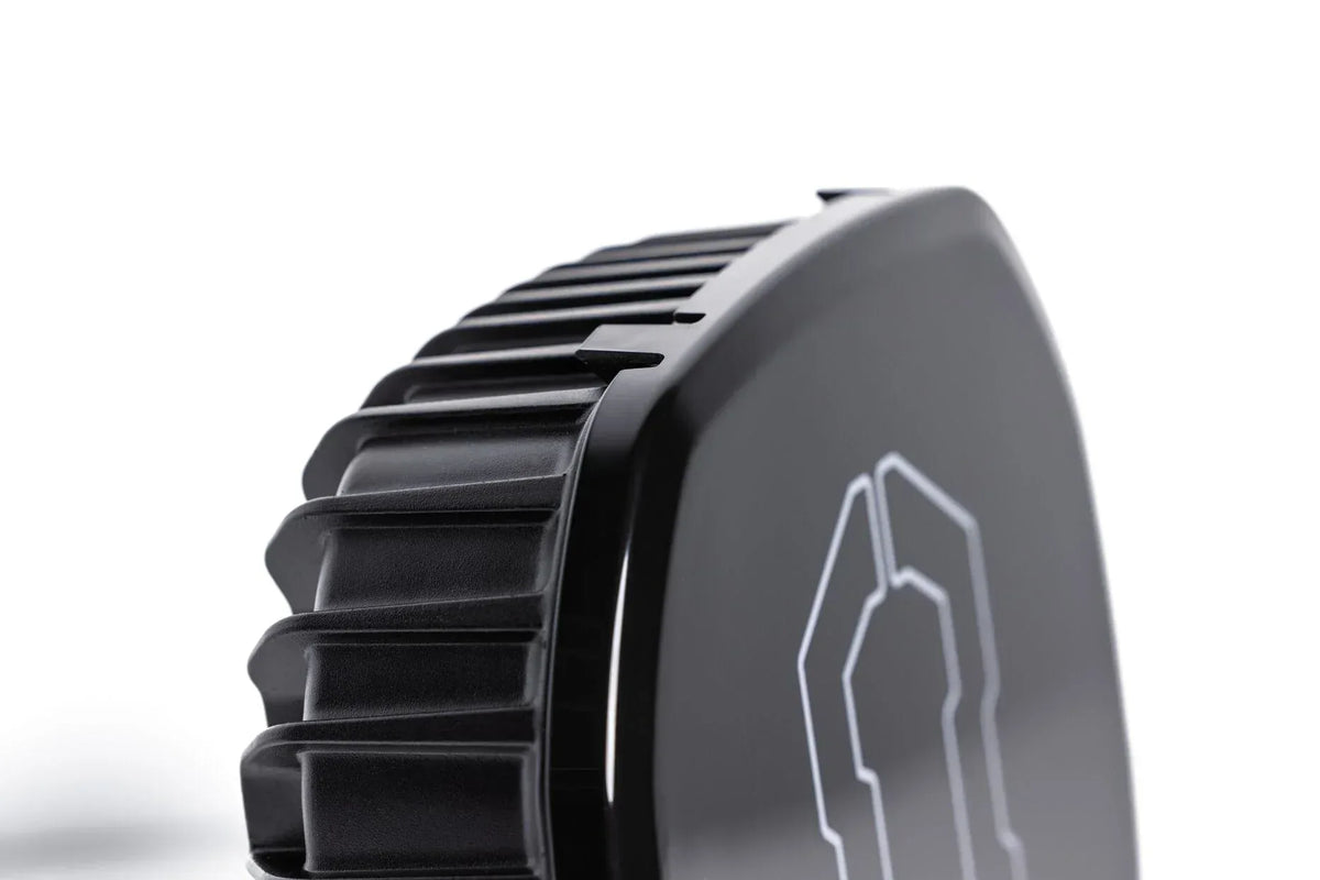 Close-up of the black cover and heat sink on the IRONMAN 4x4 Scope NEO 9 inch driving light