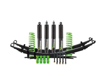Foam Cell Pro suspension kit for Toyota Land Cruiser 79 with coil springs, leaf packs and 4 shocks, heavy load rating
