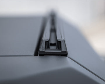 Close-up of the roof rail on a RAID Full Glass canopy